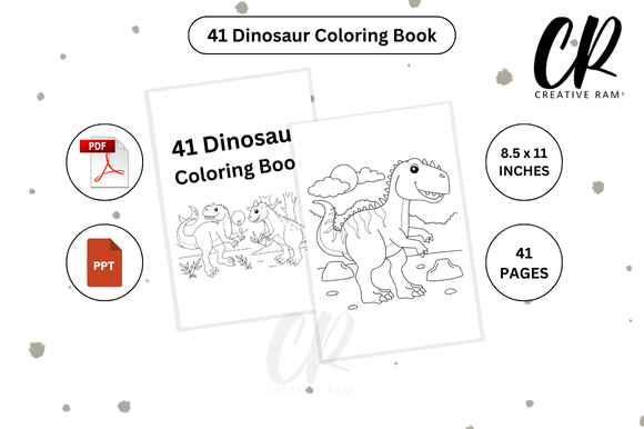 41 Dinosaur Coloring Book - KDP Interior