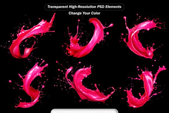 Colored Paint Brush Splash Isolated: Bring Your Designs to Life with Dynamic Light Effects