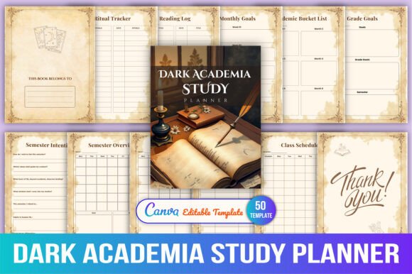 Dark Academia Study Planner: A Strategic Tool for Intellectual Growth and Focus