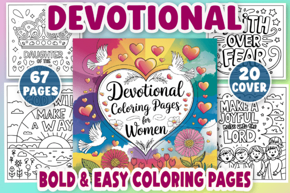 Devotional Women, Easy Coloring Pages: A Creative Escape for Mindful Adults