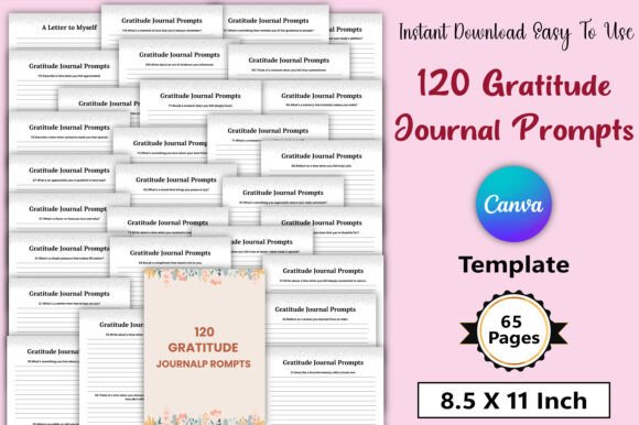 Editable 120 Gratitude Journal Prompts: A Practical Tool for Daily Reflection and Productivity