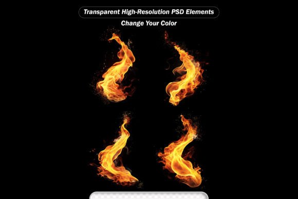 Enhance Your Designs with PSD Fire Flames Burning Hot Sparks