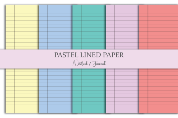 Pastel Lined Journal Paper Notebook