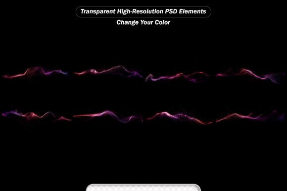Plasma Stream Transparent Background Set: Elevating Visual Design with Dynamic Light Effects