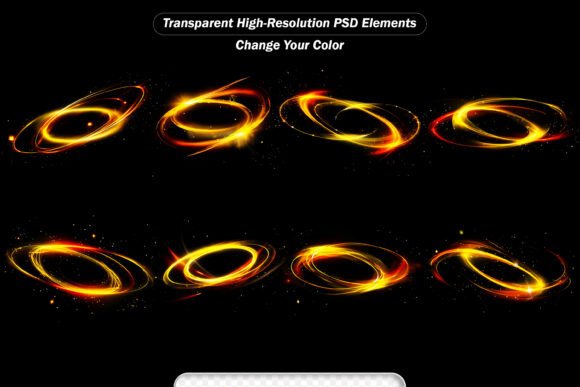 PSD Golden Light Effect with Transparent